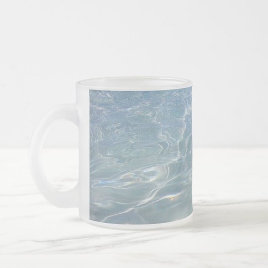 Karibik Wasser Abstrakt blauer Natur Mattglastasse (Links)