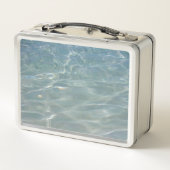 Karibik Wasser Abstrakt blauer Natur Metall Brotdose (Rückseite)