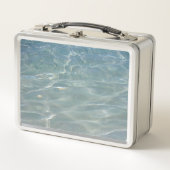 Karibik Wasser Abstrakt blauer Natur Metall Brotdose (Vorderseite)