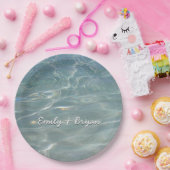 Karibik Wasser Abstrakt blauer Natur Pappteller (Party)