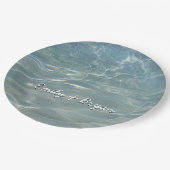 Karibik Wasser Abstrakt blauer Natur Pappteller (Schrägansicht)