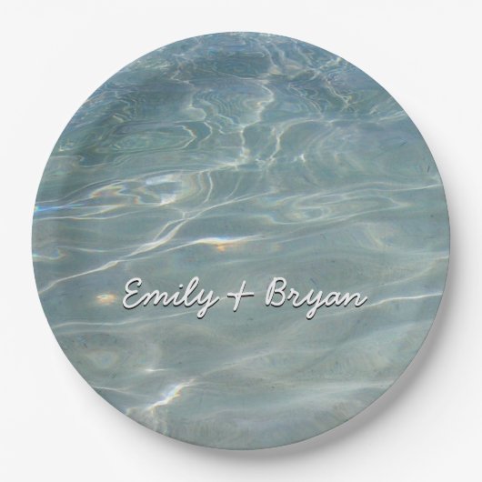 Karibik Wasser Abstrakt blauer Natur Pappteller (Vorderseite)