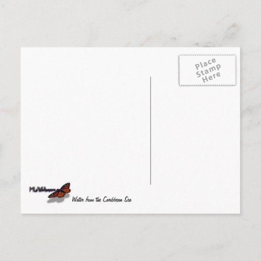 Karibik Wasser Abstrakt blauer Natur Postkarte (Rückseite)