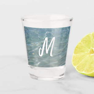 Karibik Wasser Abstrakt blauer Natur Schnapsglas