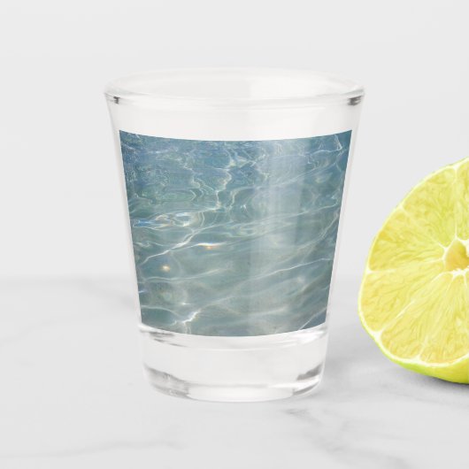 Karibik Wasser Abstrakt blauer Natur Schnapsglas (Vorderseite)