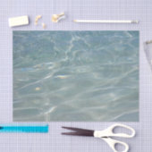 Karibik Wasser Abstrakt blauer Natur Seidenpapier (Handwerk)