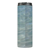 Karibik Wasser Abstrakt blauer Natur Thermosbecher (Rückseite)