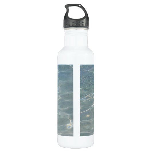 Karibik Wasser Abstrakt blauer Natur Trinkflasche (Rückseite)