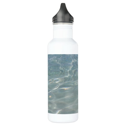 Karibik Wasser Abstrakt blauer Natur Trinkflasche (Links)