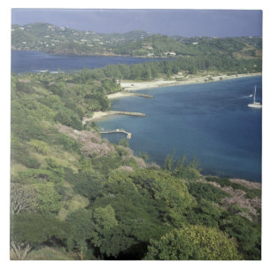 Karibik, Westindische Inseln, St. Lucia. Ansicht v Fliese