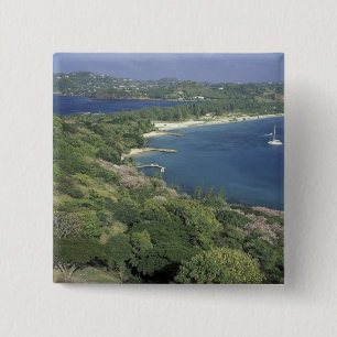 Karibik, Westindische Inseln, St. Lucia. Blick auf Button