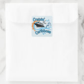 Karibikfahrt Quadratischer Aufkleber (Tasche)