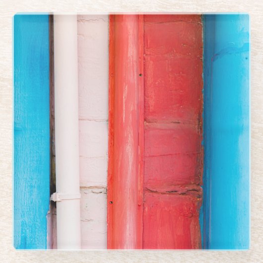 Karibikfarben - abstrakt glasuntersetzer (Vorderseite)