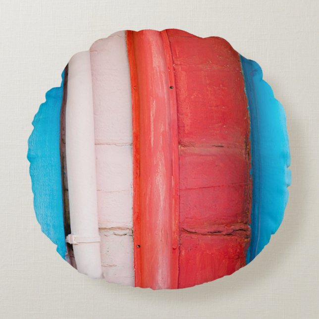 Karibikfarben - abstrakt rundes kissen (Vorderseite)