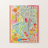 Karibikinsel 11x14 Kartenpuzzle Puzzle (Vertikal)