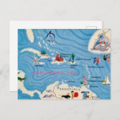 Karibikinseln Illustrierte Karte (Vorne/Hinten)