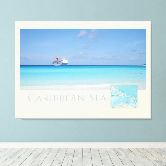 Karibikmeerküste - Leinwand (Insitu (Holzboden))