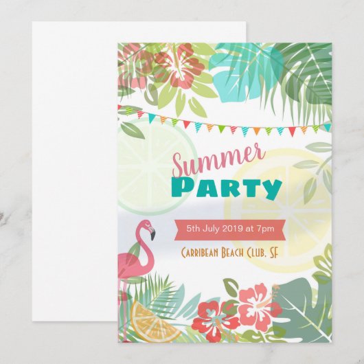 Karibikviere Einladung (Vorne/Hinten)