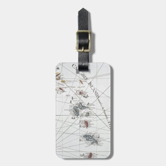 KARIBISCH: MAP, 1775 GEPÄCKANHÄNGER (Vorderseite vertikal)