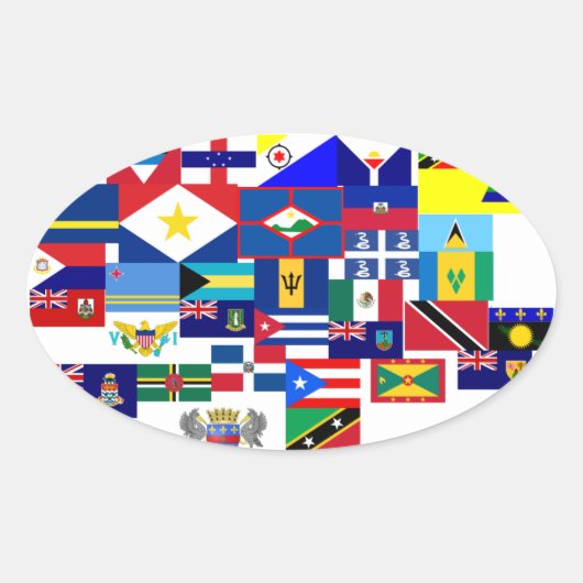 karibisch ovaler aufkleber (Vorderseite)