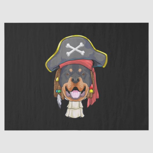 Karibische Beeren Rottweiler Pirate Dog Funny Love Seidenpapier (Vorderseite)