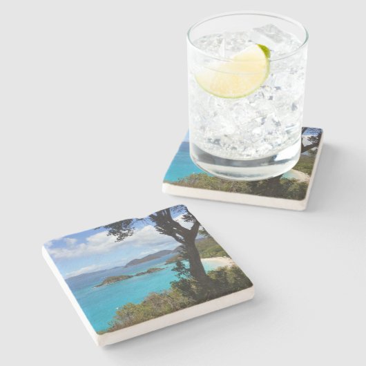 Karibische Bucht Steinuntersetzer (Seitenansicht)