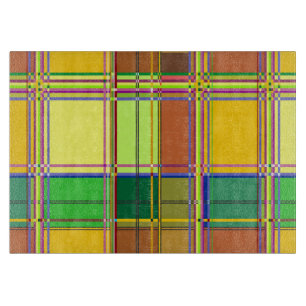 Karibische Bunte Leinenstoff Madras Tartan Schneidebrett