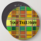 Karibische Bunte Leinwand Madras Tartan Button (Vorne & Hinten)