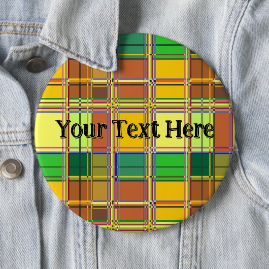 Karibische Bunte Leinwand Madras Tartan Button (Beispiel)