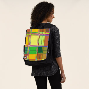 Karibische Bunte Stoff Madras Kariert Rucksack