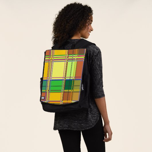 Karibische Bunte Stoff Madras Kariert Rucksack (Ausgewaschen)