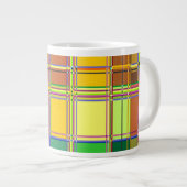 Karibische Bunte Stoff Madras Karo Jumbo-Tasse (Vorderseite Rechts)