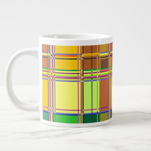 Karibische Bunte Stoff Madras Karo Jumbo-Tasse (Links)
