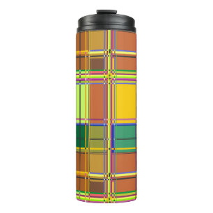 Karibische Bunte Stoff Madras Karo Thermosbecher