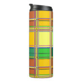 Karibische Bunte Stoff Madras Karo Thermosbecher (Nach rechts gedreht)