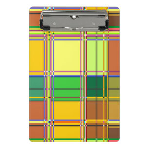 Karibische Bunte Stoff Madras Tartan Mini Klemmbrett