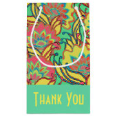Karibische Farben Boho Blumenmuster Kleine Geschenktüte (Rückseite)