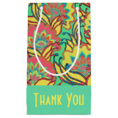 Karibische Farben Boho Blumenmuster Kleine Geschenktüte (Vorderseite)