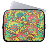 Karibische Farben Boho Blumenmuster Laptopschutzhülle (Vorderseite)