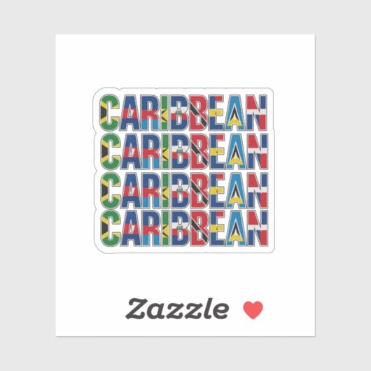 Karibische Flaggen Aufkleber (Blatt)