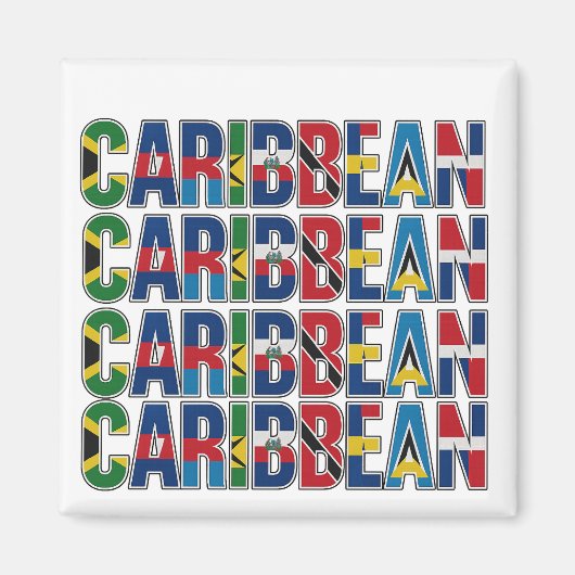 Karibische Flaggen Magnet (Vorne)