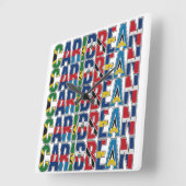 Karibische Flaggen Quadratische Wanduhr (Winkel)