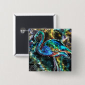 Karibische Flamingo-Digital-Kunst Button (Vorne & Hinten)