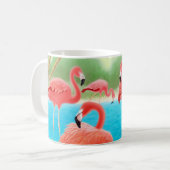Karibische Flamingo-Lagune-Tasse Kaffeetasse (Vorderseite Links)