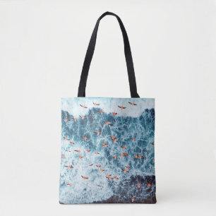 Karibische Flamingos: Naturs Flugszene Tasche