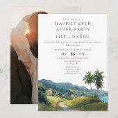 Karibische Foto-Hochzeit Happily Ever After Einladung (Vorne/Hinten)