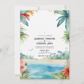 Karibische Hochzeit in Urlaubsort Einladung (Vorderseite)