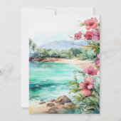 Karibische Hochzeit in Urlaubsort Einladung (Rückseite)