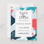Karibische Hochzeiten in Farbe speichern das Datum Save The Date (Vorderseite)