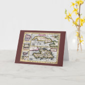 Karibische Insel-antike Karten-Gruß-Karte Karte (Gelbe Blume)